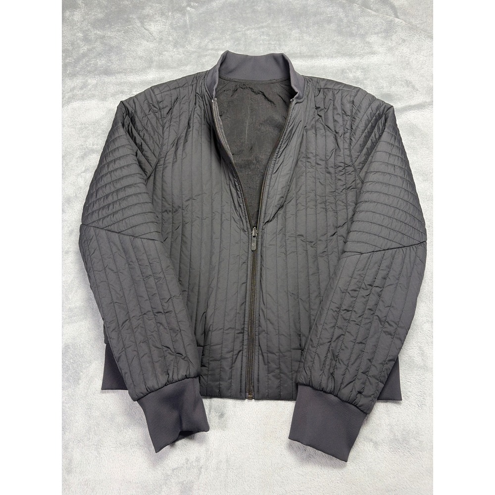 Lululemon Non-Stop Bomber Jacket Black Quilted Full Zip Size 8 LW4CBYS